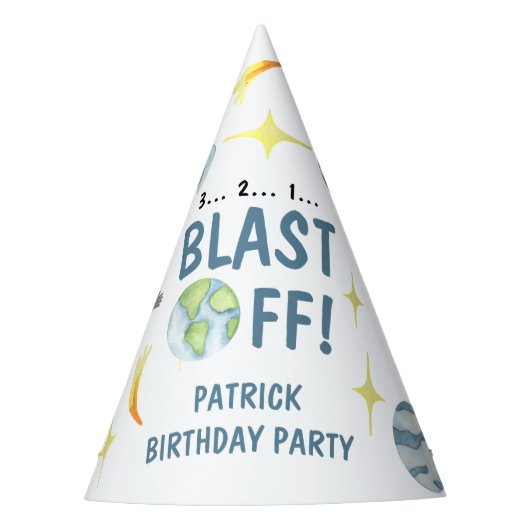 Astronauten Weltraum Geburtstagsfeier Partyhütchen (Vorderseite)