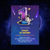 Astronauten Weltraum Themenjunge 1. Geburtstag Einladung