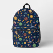 Astronauten Weltraum, zurück zum Schulkind Bedruckter Rucksack (Vorderseite)