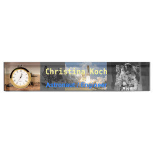 Astronauten Weltraumforschung Gray Thema Custom Namensplakette