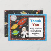 Astronauten-Weltraumrakete-Geburtstag danken Ihnen Dankeskarte (Vorne/Hinten)