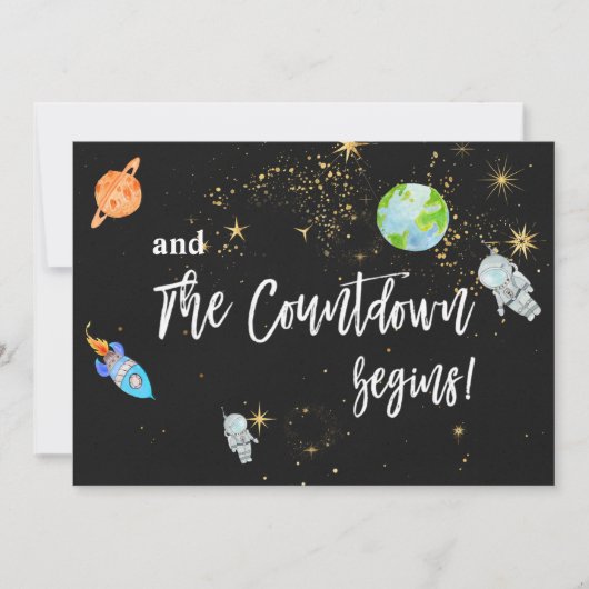 *~ Astronauten-Weltraumraketen-Planet-Babydusche Einladung (Vorderseite)