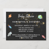 *~ Astronauten-Weltraumraketen-Planet-Babydusche Einladung (Rückseite)