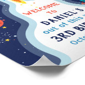 Astronauten Weltraumraketenschiff Geburtstags-Foto Poster (Ecke)