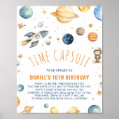 Astronauten Weltraumzeitkapsel Junge Geburtstag Poster (Vorne)
