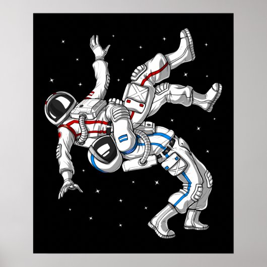 Astronauten-Wrestling Poster (Vorne)