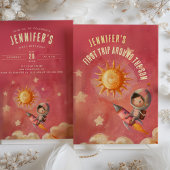 Astronautenabenteuer Erste Geburtstagsparty Einladung