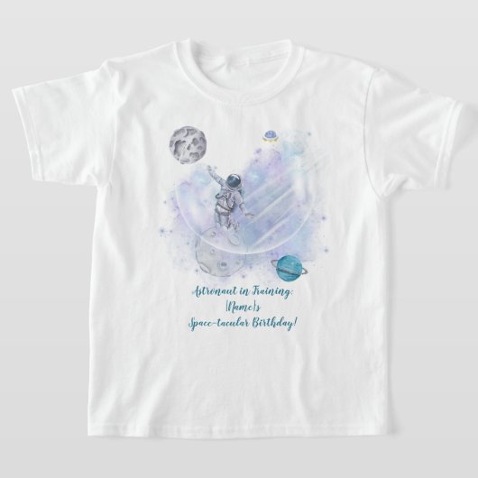 Astronautenabenteuer: [Name] Kosmische Feier T-Shirt (Ablage )