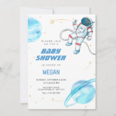 Astronautenbaby Dusche Einladung (Vorderseite)