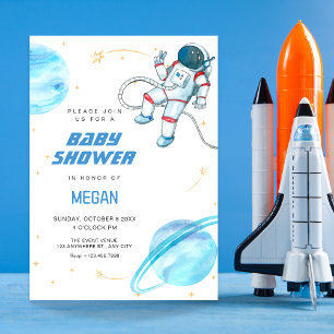 Astronautenbaby Dusche Einladung