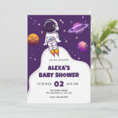 Astronautenbaby-Dusche Einladung (Stehend Vorderseite)