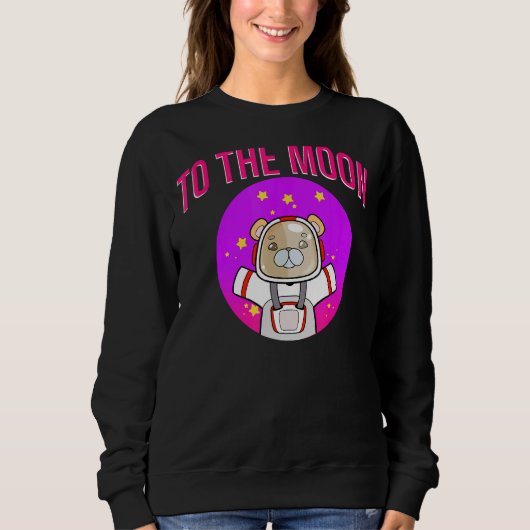 Astronautenbär zum Mondkrypto Sweatshirt (Vorderseite)