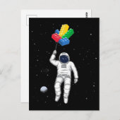 Astronautenbauer, Gebäude-Blöcke Postkarte (Vorne/Hinten)
