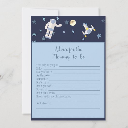 Astronautenberatung im Weltraum für Mommy Baby Gam Einladung (Vorderseite)