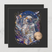 Astronautendesign Einladung (Vorne/Hinten)