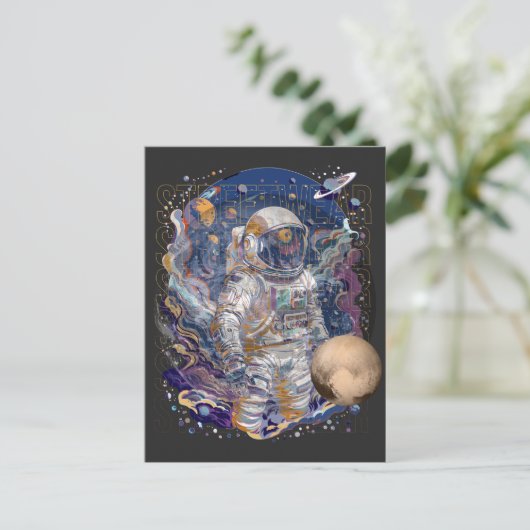 Astronautendesign Einladungspostkarte (Stehend Vorderseite)