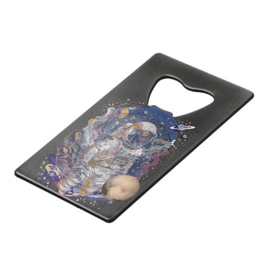 Astronautendesign Geldbeutel Flaschenöffner (Rückseite Schrägansicht)