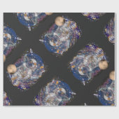 Astronautendesign Geschenkpapier (Flach)