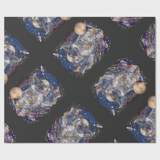 Astronautendesign Geschenkpapier (Flach)