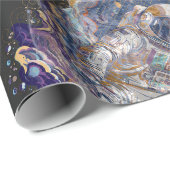 Astronautendesign Geschenkpapier (Rolleneckpunkt)