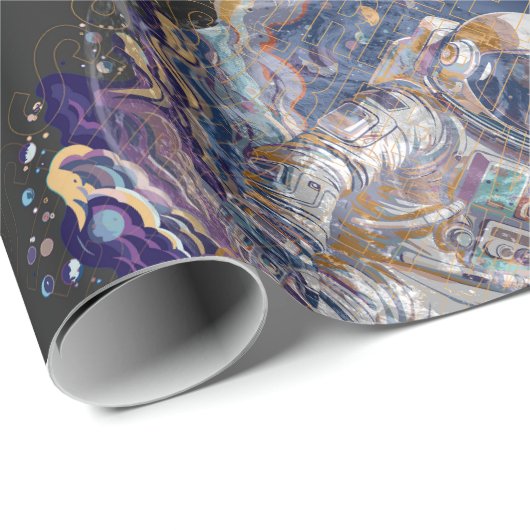 Astronautendesign Geschenkpapier (Rolleneckpunkt)