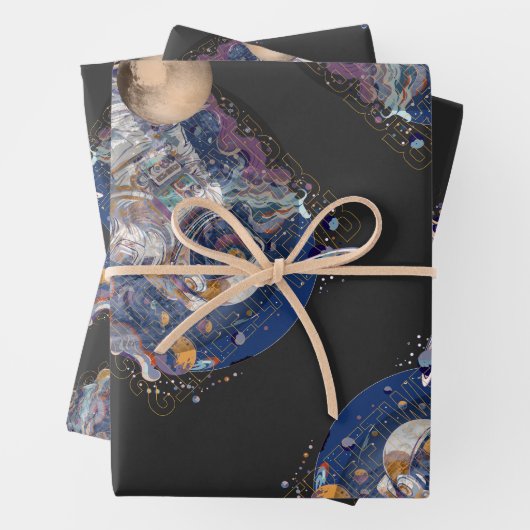 Astronautendesign Geschenkpapier Set (Beispiel)