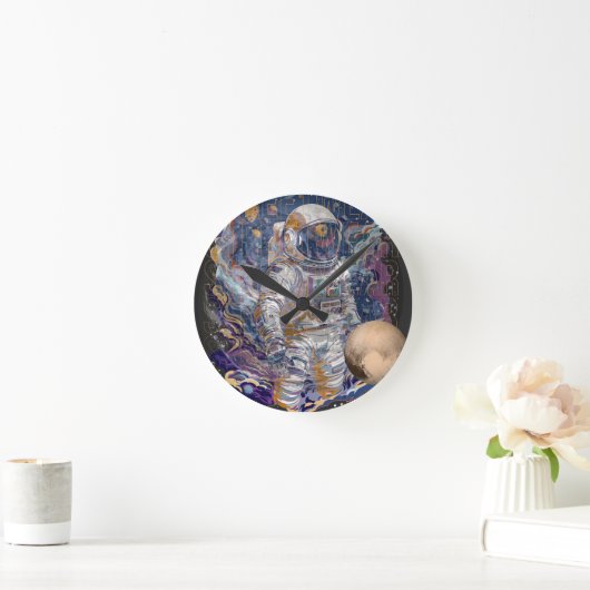 Astronautendesign Runde Wanduhr (Zuhause)