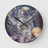 Astronautendesign Runde Wanduhr (Vorderseite)