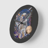 Astronautendesign Runde Wanduhr (Winkel)