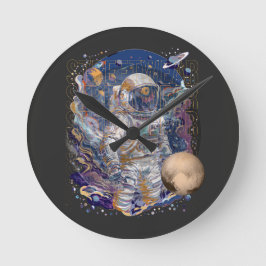Astronautendesign Runde Wanduhr