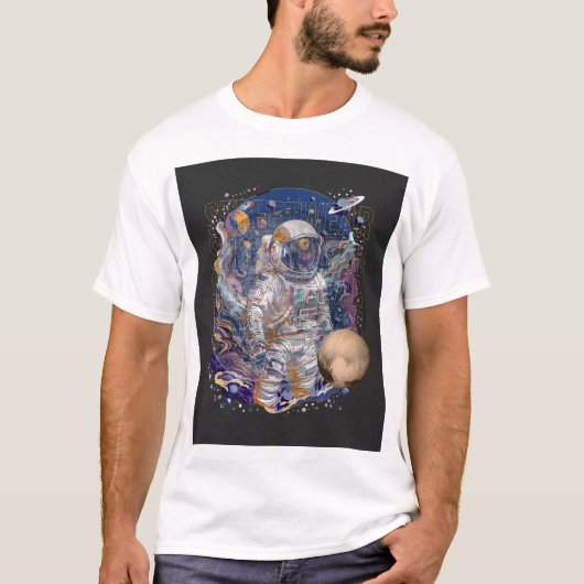 Astronautendesign. T-Shirt (Vorderseite)