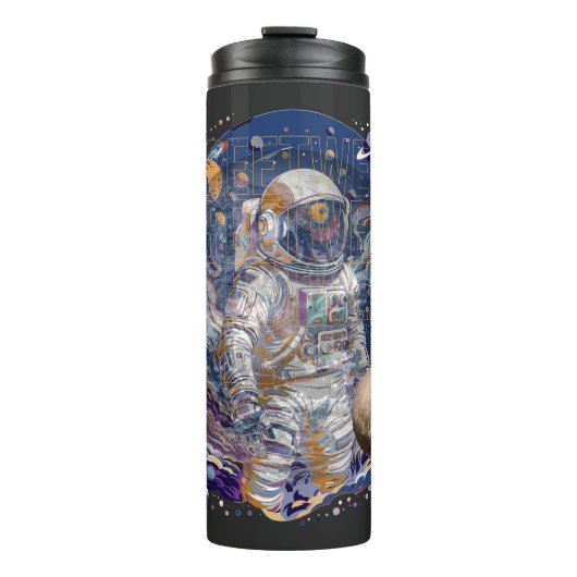 Astronautendesign Thermosbecher (Vorderseite)