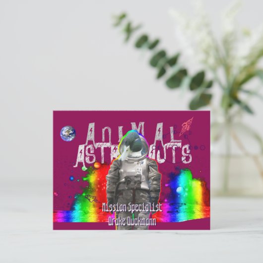 Astronautenente Postkarte (Stehend Vorderseite)