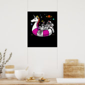 Astronautenfahrer Unicorn Float Space Pool Party Poster (Küche)