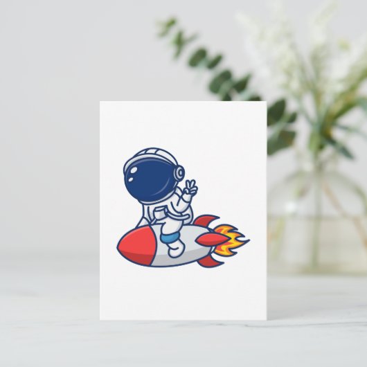 Astronautenfahrt Postkarte (Stehend Vorderseite)