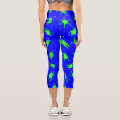 Astronautenfrosch blau capri leggings (Rückseite)