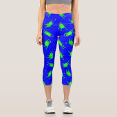 Astronautenfrosch blau capri leggings (Vorderseite)