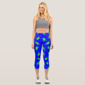 Astronautenfrosch blau capri leggings (Vorderseite)