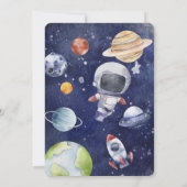 Astronautengalaxie Personalisieren 1. Geburtstag P Einladung (Rückseite)