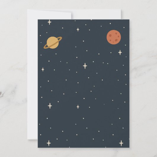 Astronautengeburtsjunge Einladung (Rückseite)