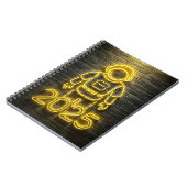Astronautengelber Neon 2025 Notebook Notizblock (Linke Seite)