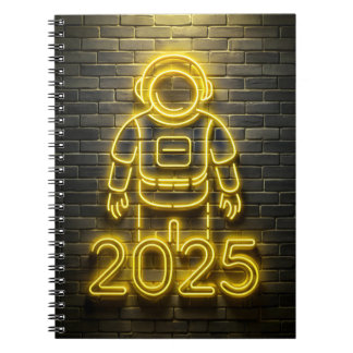 Astronautengelber Neon 2025 Notebook Notizblock