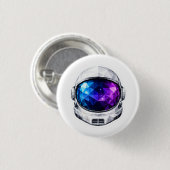 Astronautenhelm-Aufkleber Button (Vorne & Hinten)