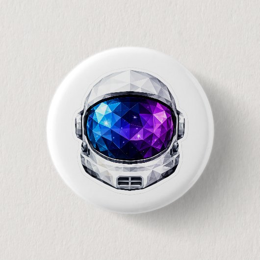 Astronautenhelm-Aufkleber Button (Vorderseite)