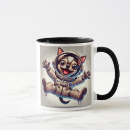 Astronautenhund auf Raumfahrt. Tasse