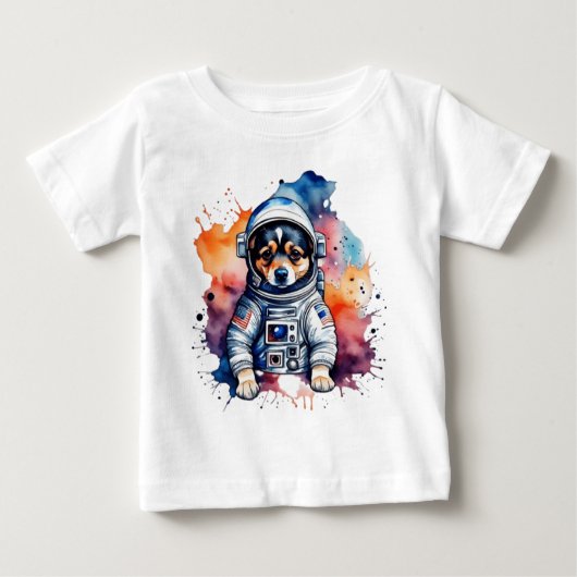 Astronautenhund für niedliche Tiere Baby T-shirt (Vorderseite)