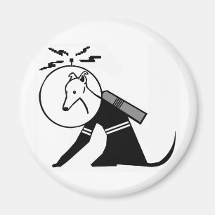 Astronautenhund, Windhund, italienischer Windhund, Magnet