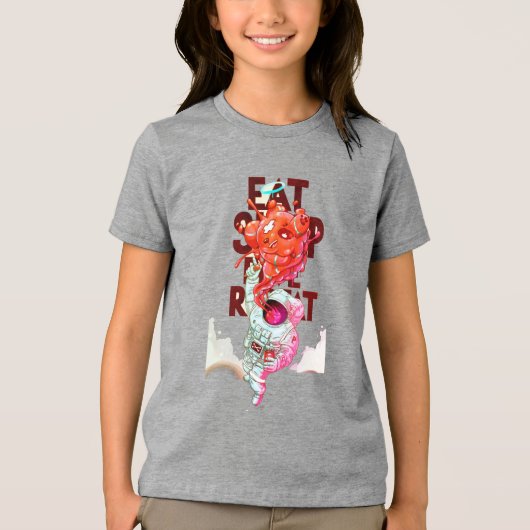 Astronautenillustrierung Visueller Künste Graffiti Tri-Blend Shirt (Vorderseite)