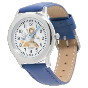 Astronautenjunge des coolen Individuellen Namens a Armbanduhr