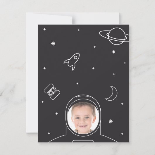 Astronautenjunge Mitteilungskarte (Rückseite)